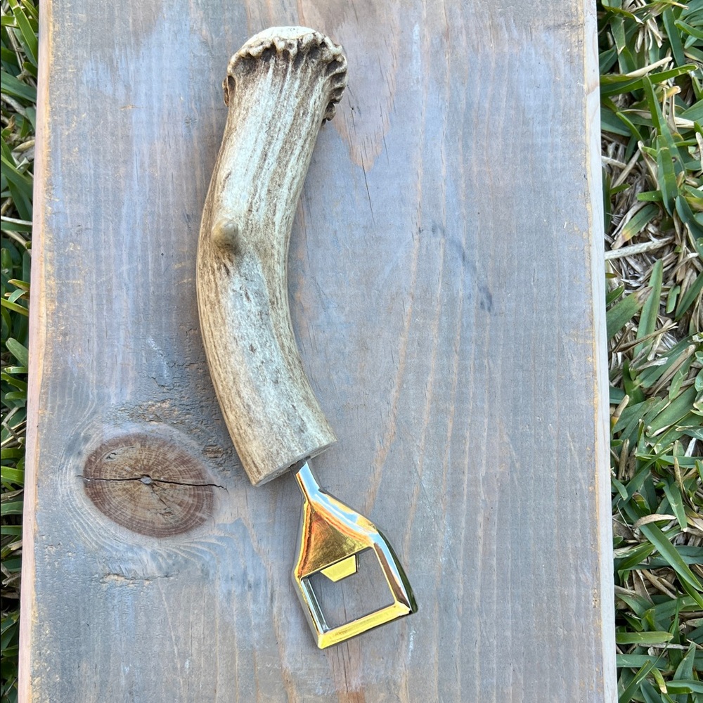 Silver Authentic Deer Antler Bottle Opener